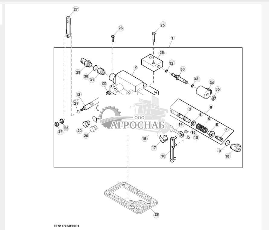 Клапан регулирования рабочего объема гидростатического привода для трансмиссии с кнопочным переключением передач, Final Tier 4, HillMaster™ 